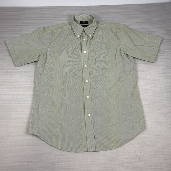 Dockers Mens‎ Medium Shirts Black And Green Button-Down Short Sleeve - Picture 9 of 15